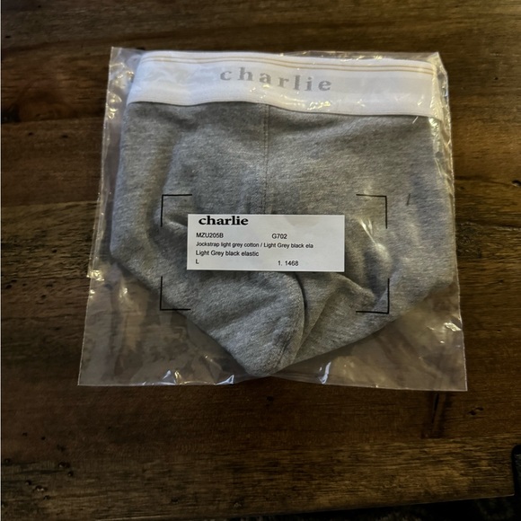 Mens Charlie by MZ, Jockstrap, Light Gray/Black/White, MSRP $56 - Picture 7 of 7